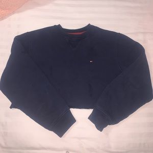 Tommy Hilfiger cropped navy blue sweatshirt